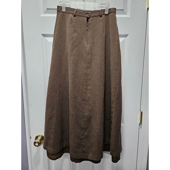 Vintage Talbots 100% Wool Midi Skirt Brown Size 10 Preppy Academia - Picture 6 of 12